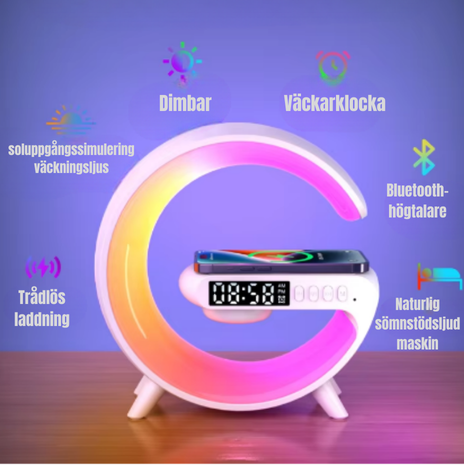 Multifunktion Trådlös laddare - Rgb, bluetooth, Snabbt